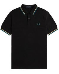 Fred Perry - Tops ,Zwart ,Zwarte Twin Tipped Polo Shirt - Lyst