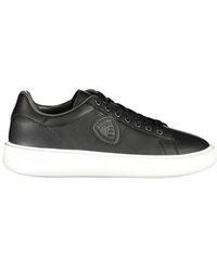 Blauer - Schwarzer Leder Herren Sneaker - Lyst
