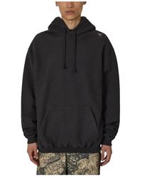ROA - Hoodies & Sweatvesten ,Zwart ,Katoen Logo Hoodie Washed - Lyst