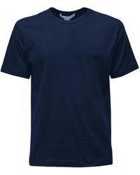 Comme des Garçons - Blaues basic halbarm t-shirt - Lyst