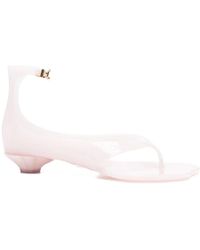 Chloé - Poeder Zijde & Nylon Sandalen - Lyst