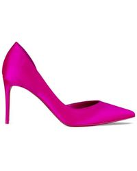 Christian Louboutin - Zapatos de tacón iriza 85 rosa de satén - Lyst