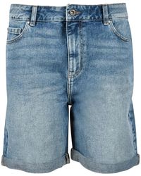 Fracomina - Korte Broeken ,Blauw ,Katoen Denim Shorts 100% Katoen - Lyst