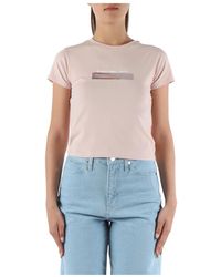 Calvin Klein - Camiseta de algodón elástico con estampado de logo - Lyst
