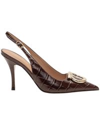 Ferragamo - Sara Slingback-Pumps Mit Krokoprägung - Lyst