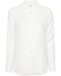 Peuterey - Camisa blanca de lino con cuello clásico - Lyst