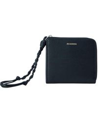 Jil Sander - Accessoires ,Zwart ,Leer Tangle Portemonnee - Lyst