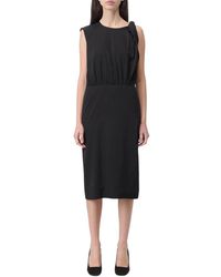 Sportmax - Elegante Zwarte Midi Jurk - Lyst