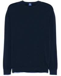 Fedeli - Blauer baumwoll rundhals pullover - Lyst