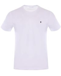 Dondup - Tops ,Wit ,Katoen Regular-Fit T-Shirt Met Ronde Hals Van Jersey - Lyst