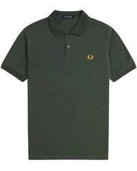Fred Perry - Tops ,Groen ,Katoen Groen Katoen Logo Polo Shirt - Lyst