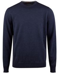 Stenströms - Truien & Vesten ,Blauw ,Wol Blauwe Merino Wol Crew Neck Sweater - Lyst