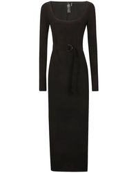 Norma Kamali - Schwarzes kleid mit seitenschlitz - Lyst