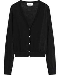 Sportmax - Truien & Vesten ,Zwart ,Zwarte Cardigan Trui Korte Stijl - Lyst