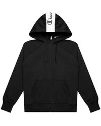 Champion - Zip hoodie baumwolle polyester monochrom - Lyst