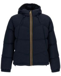 K-Way - Jassen ,Blauw ,Nylon Quill Fancy Nylon Jacket - Lyst