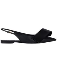 Givenchy - Schoenen ,Zwart ,Leer Twisted Ribbon Flat Slingbacks - Lyst