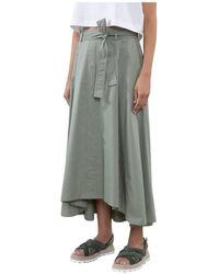 Peserico - Stretch Katoen Satijnen Midi Rok - Lyst