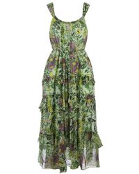 Diane von Furstenberg - Grünes garten paisley midi kleid - Lyst
