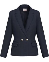 Marella - Jassen ,Blauw ,Leer Tailleur Pantalone Donna Emme - Lyst