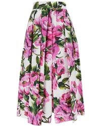 Dolce & Gabbana - Floral Flounal Rok - Lyst