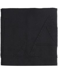 Lanvin - Accessoires ,Zwart ,Wol Geborduurde Logo Sjaal - Lyst