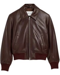 Ami Paris - Jassen ,Bruin ,Katoen Leren Ritsjack - Lyst
