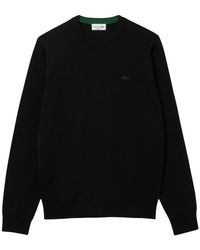 Lacoste - Truien & Vesten ,Zwart ,Wol Merino Wol Sweaters Voor Mannen - Lyst