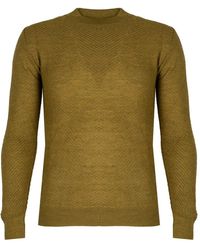 Xagon Man - Truien & Vesten ,Groen ,Wol Trui Met Ronde Hals - Lyst