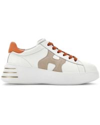Hogan - Rebel h564 sneakers - blanco/beige/naranja - Lyst