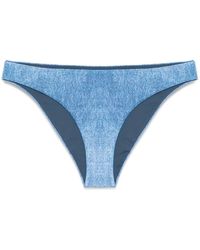 Fisico - Badmode ,Blauw ,Denim Bikini Broekje Met Denim-Effect - Lyst