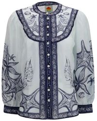 FARM Rio - Overhemden ,Veelkleurig ,Nylon Coast Scarf Long Sleeve Blouse - Lyst