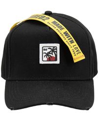DSquared² - Accessoires ,Zwart ,Katoen Stitched Logo Baseball Cap Fibbia - Lyst