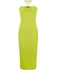 Just Cavalli - Geripptes Kleid Mit Knotendetail - Lyst