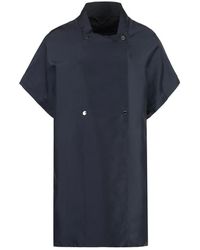 Moorer - Jassen ,Blauw ,Polyester Dubbel-Breasted Techno Fabric Jas - Lyst