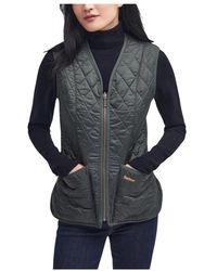 Barbour - Jassen ,Groen ,Mouwloos Liner Jacket Met Diamantstiksels - Lyst