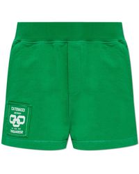 DSquared² - Korte Broeken ,Groen ,Katoen Logo Shorts - Lyst
