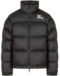 Burberry - Jassen ,Zwart ,Leer Ekd High-Neck Puffer Jacket - Lyst
