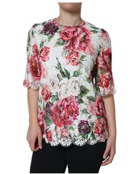 Dolce & Gabbana - Overhemd Gebloemde Kanten Top Tsh86567 - Lyst