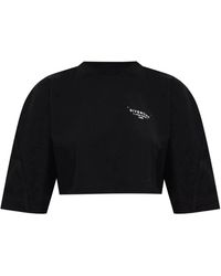 Givenchy - Tops ,Zwart ,Katoen Stempel Print Zwart T-Shirt - Lyst