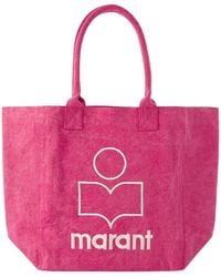 Isabel Marant - Rosa Baumwoll Shopper Tasche Mit Magnetverschluss - Lyst