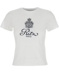 FRAME - Ritz paris logo weiße baumwoll-t-shirt - Lyst