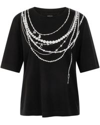 Marc Cain - Tops ,Zwart ,Katoen Relaxed T-Shirt - Lyst