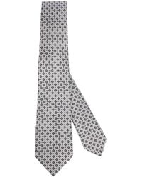 Kiton - Accessoires ,Grijs ,Handgemaakte Zijden Stropdas - Lyst