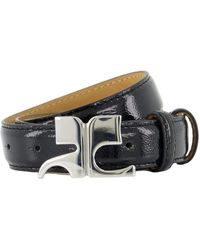 Courreges - Zwart Leren Riem - Lyst