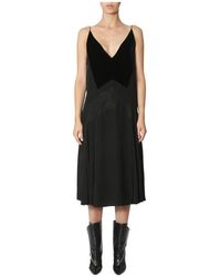 Givenchy - Midi-Jurk Met Kant, Plooien En Veterdetails - Lyst