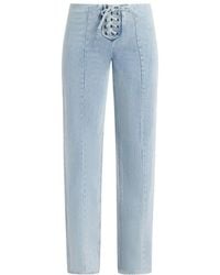 ROTATE BIRGER CHRISTENSEN - Denim Laced Waist Pants - Lyst