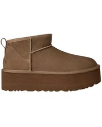 UGG - Schoenen ,Bruin ,Wol Classic Ultra Mini Platform - Lyst