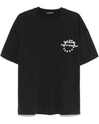 Cole Buxton - Tops ,Zwart ,Katoen Zwart T-Shirt Met Logo Print En Ronde Hals - Lyst