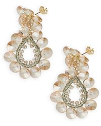 LOTT.gioielli - Blumen Doppel Drop Ohrringe - Lyst